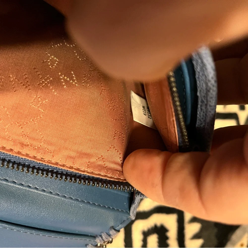 Stella McCartney EUC COA* Falabella Continental Flap Wallet Clutch -Cyan . - Picture 7 of 17